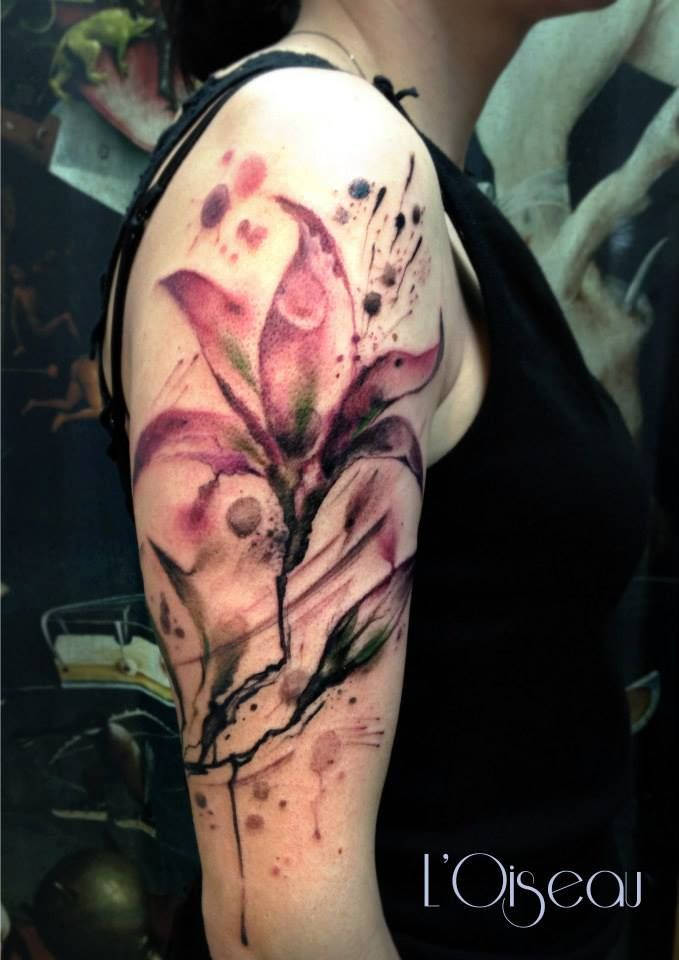 679x960 Flower Tattoos Watercolor Lily Tattoo On Sleeve By