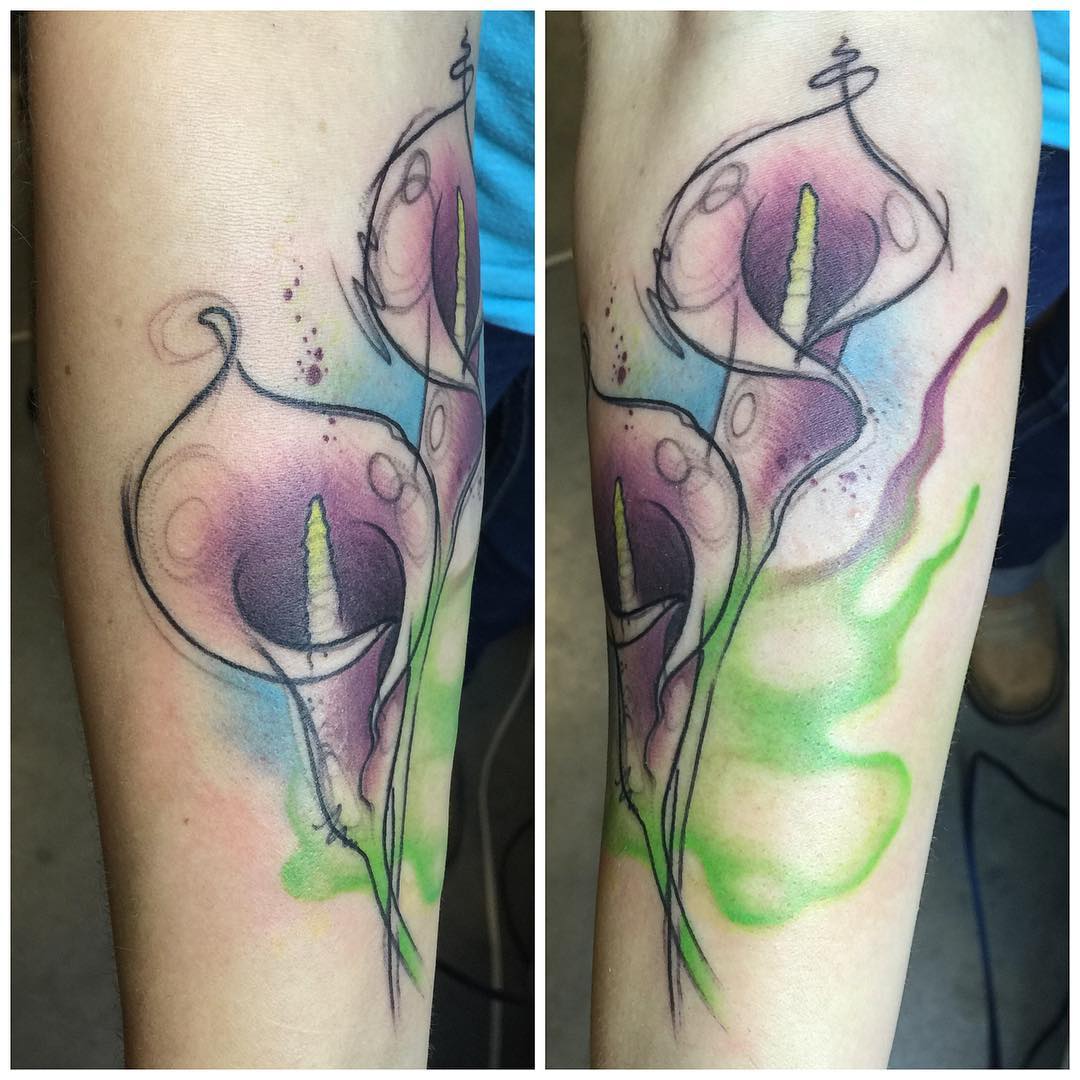 1080x1080 Watercolor Lily Tattoos Venice Tattoo Art Designs