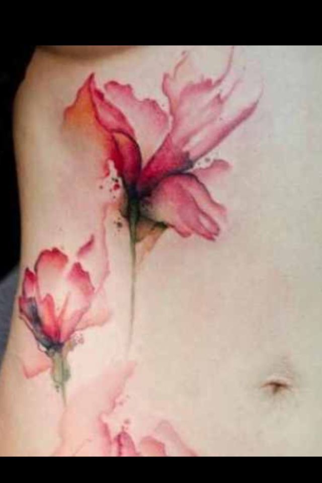 640x960 Watercolor Lily Tattoo