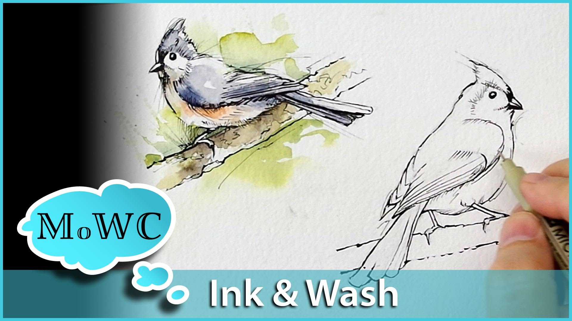 1920x1080 Painting Birds With Line And Wash Watercolor Technique