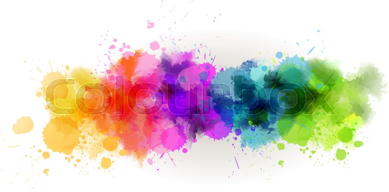 800x396 Background With Multicolored Watercolor Line Stock Vector