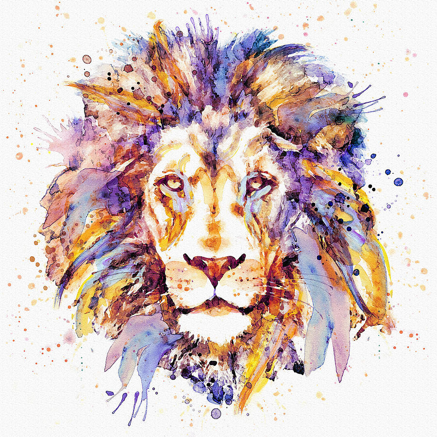 900x900 Lion Head Painting By Marian Voicu