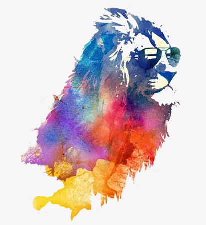 413x450 Lions Watercolor Hand Painted Art Design, Watercolor Clipart, Art