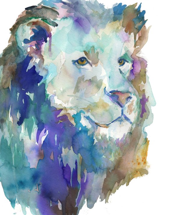 570x713 Original Watercolor Lion 11 X 14 The King Lion Painting Lion Etsy