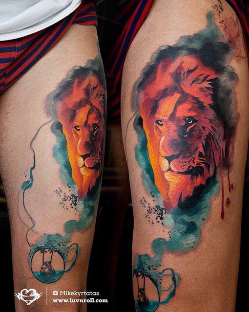 510x638 Lion Thigh Tattoos Best Tattoo Ideas Gallery