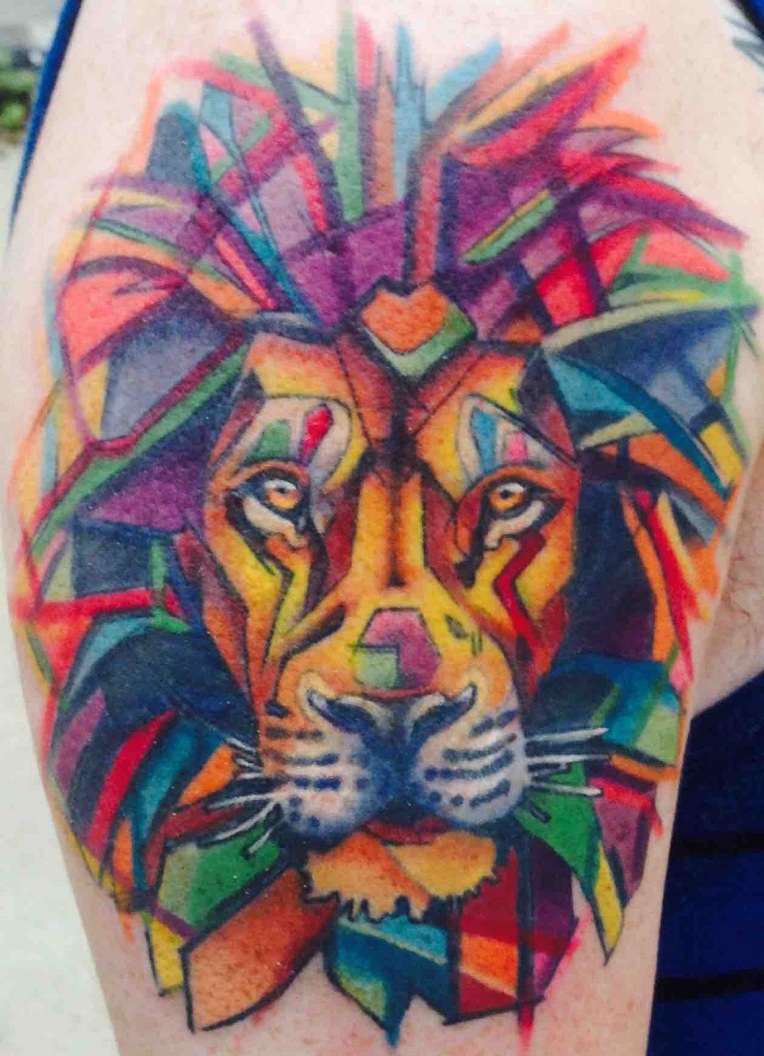 764x1056 Watercolor Lion Tattoo Design On Sleeve Wild Animal Tattoos
