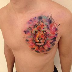 236x236 Lion Tattoo Watercolor For Men Tattoos