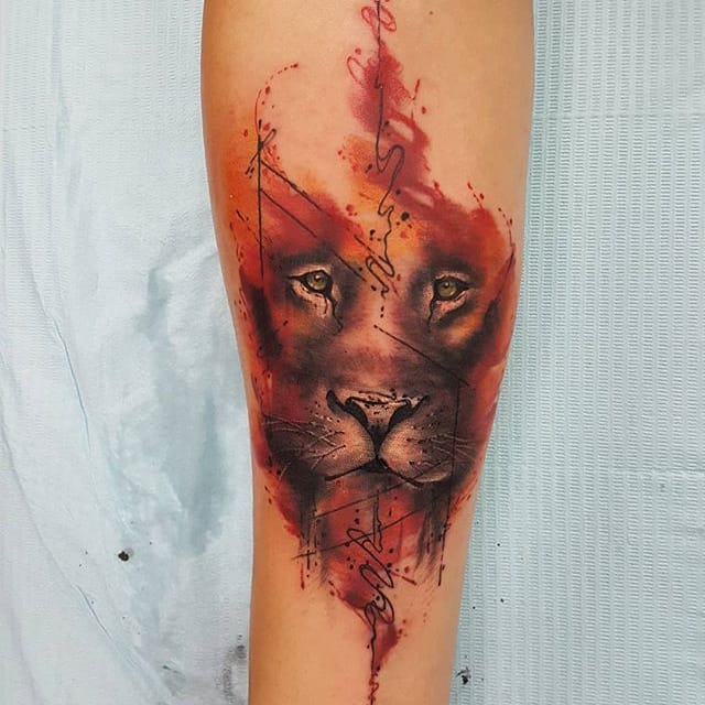 640x640 Stacie Mayer Watercolor Lion Tattoo By Smel Wink.