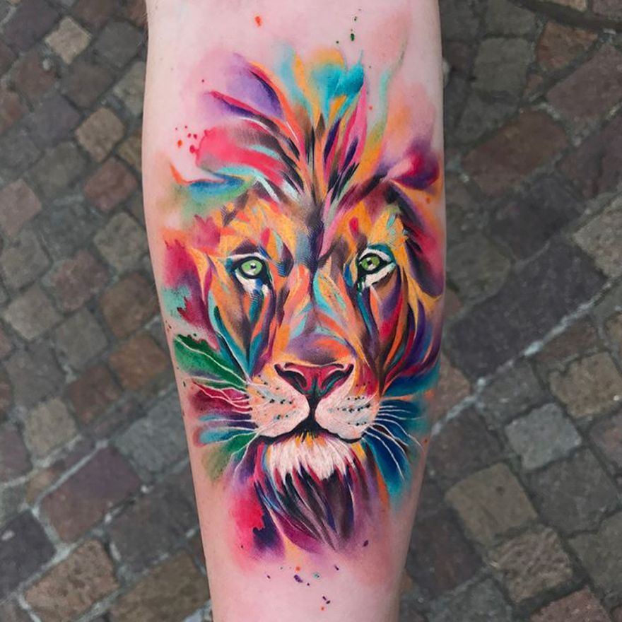 880x880 Watercolor Lion Tattoo (27)