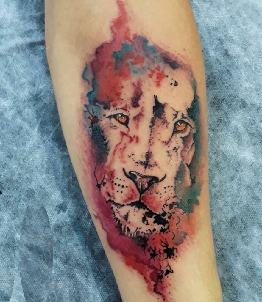880x1016 Watercolor Lion Tattoo (7)