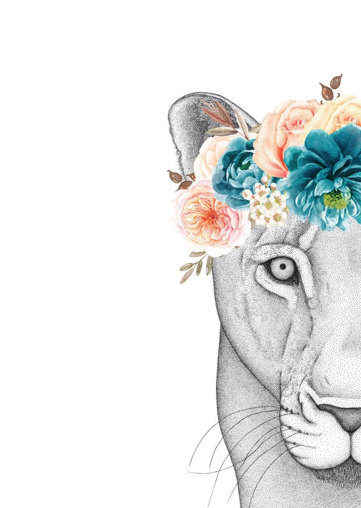 727x1024 Linda The Lioness With Flower Crown