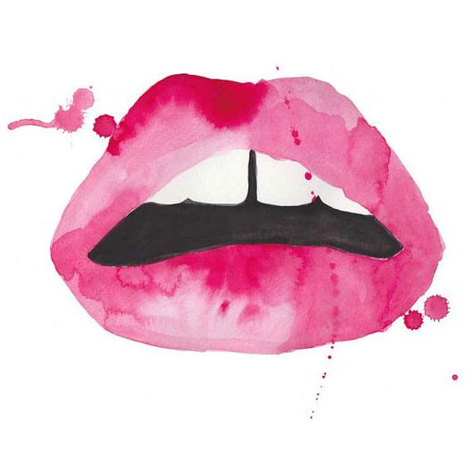 530x530 Limited Edition Signed Lara Stone Lips Watercolor Print Waiting
