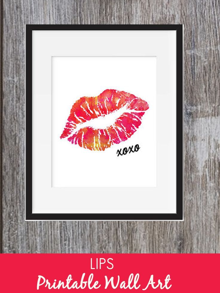 736x981 Lips Print Watercolor Lips Print Xoxo Hugs And Kisses Instant