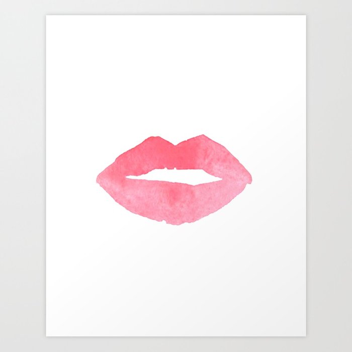 700x700 Makeup Print Pink Lips Watercolor Print Fashion Poster Abstract