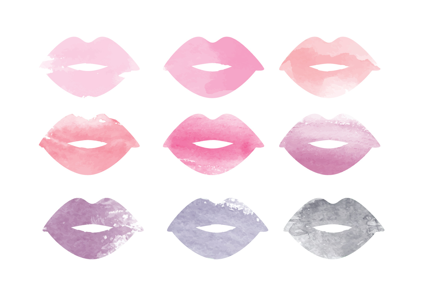 1400x980 Watercolor Lips Free Vector Art