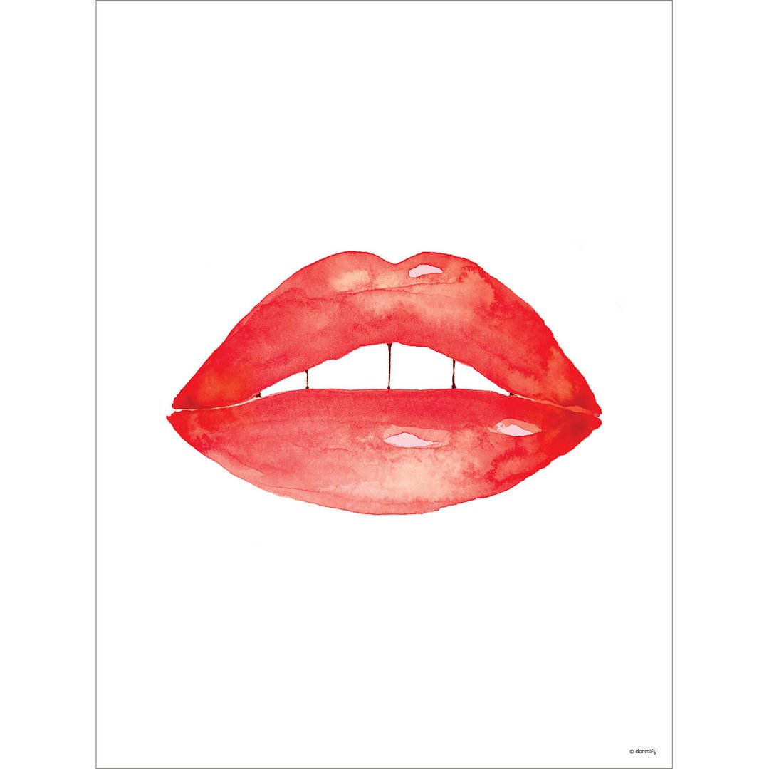 1080x1080 Watercolor Lips Print Vertical Dormify
