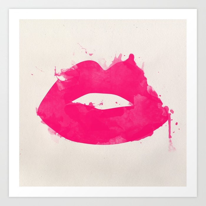 700x700 Watercolor Lips Art Print By Skinbones Society6
