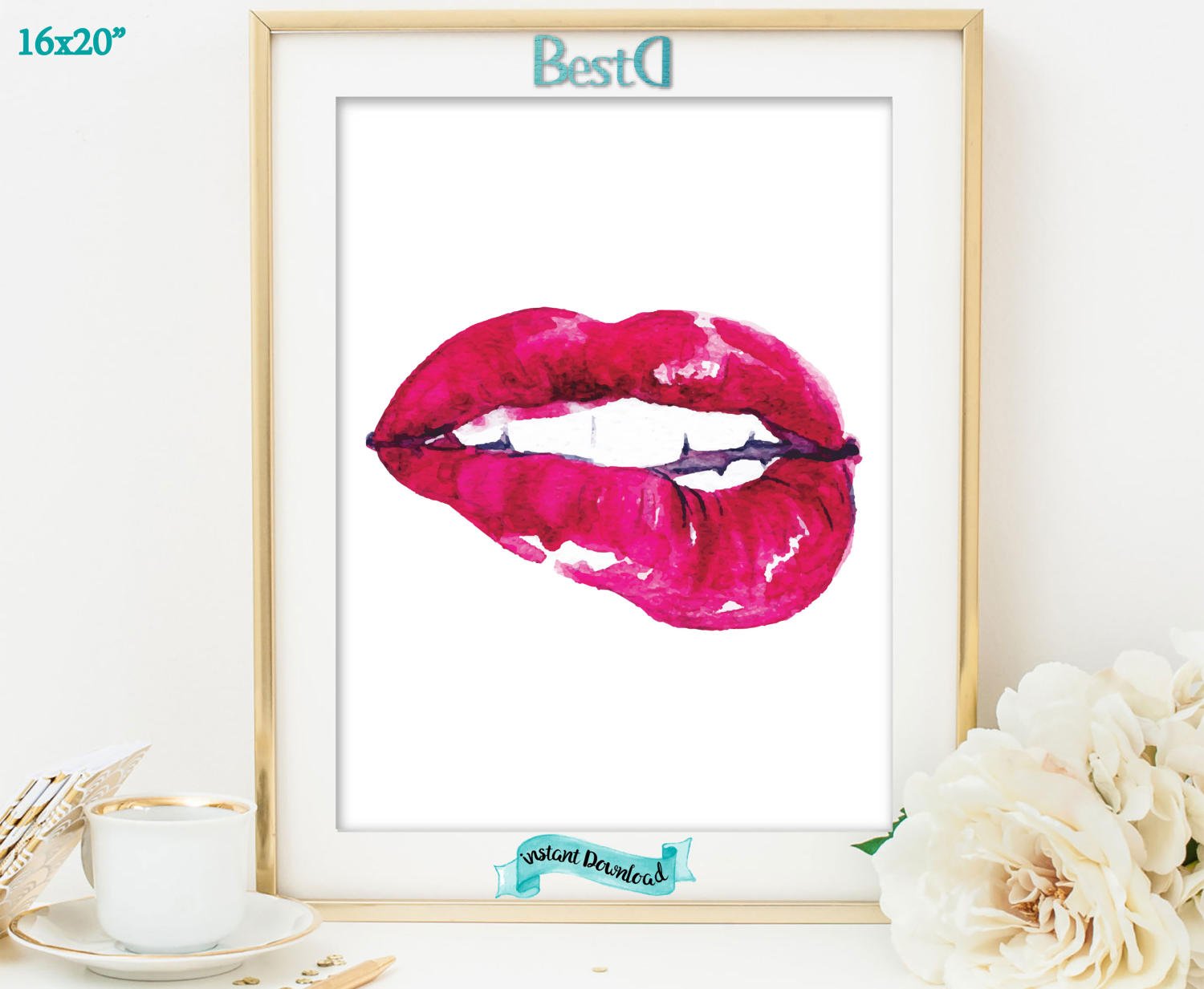 1500x1233 Watercolor Lips Printfashion Lips Printinstant Downloadart Etsy