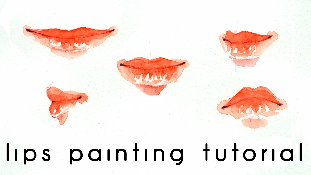 1280x720 Lips Watercolor Painting Tutorial