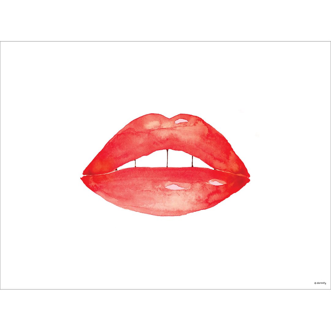 1080x1080 Watercolor Lips Print Horizontal Dormify