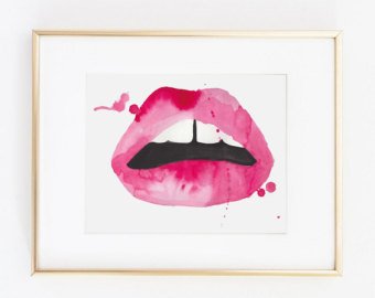 340x270 Watercolor Lips Etsy