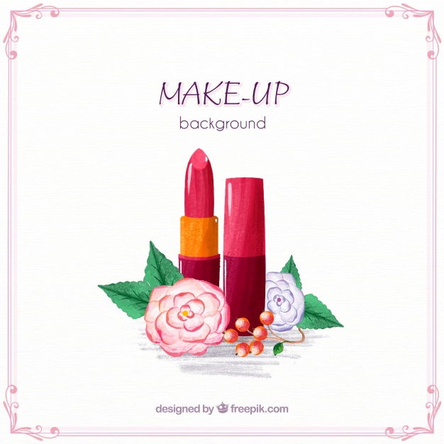 626x626 Make Up Background With Watercolor Lipsticks Vector Free Download