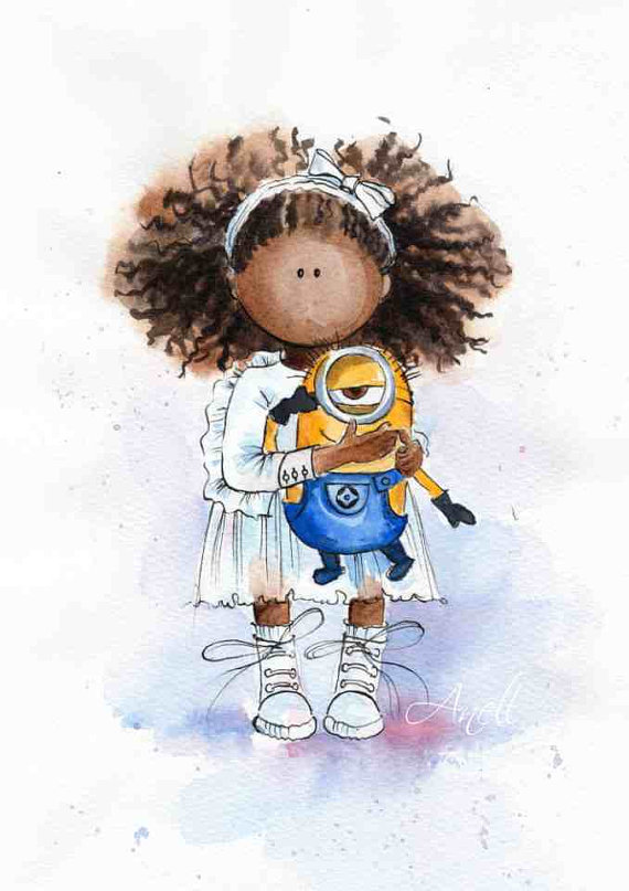 570x807 African American Little Girl With Minion