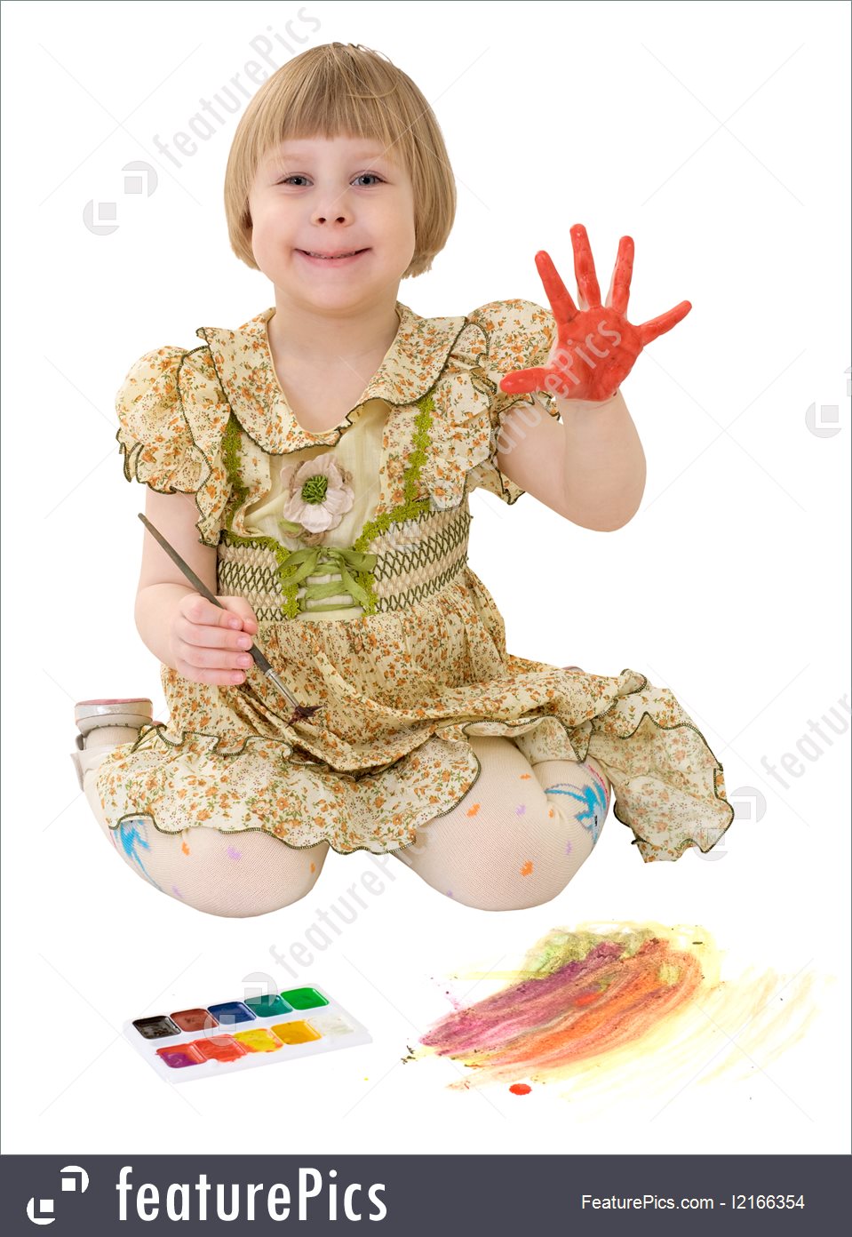 959x1392 Children Little Girl Drawing Of Watercolor