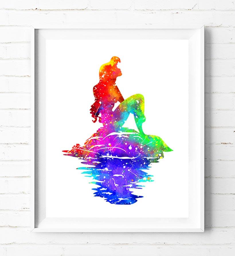 820x891 Disney Princess Ariel Art Print The Little Mermaid Poster