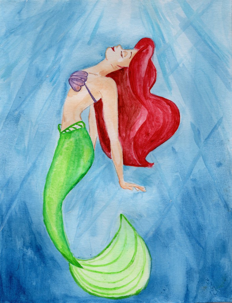 784x1020 The Little Mermaid Ariel Watercolor By Julesrizz
