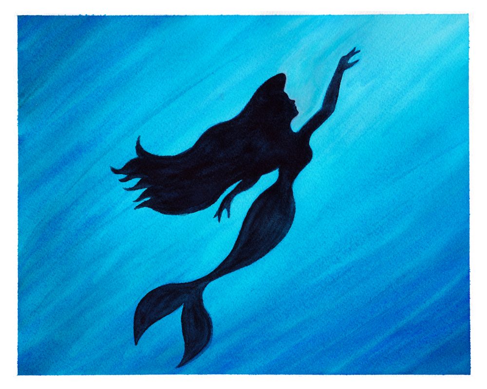 1000x800 The Little Mermaid {Watercolor Painting} By Larenaissancegirl On