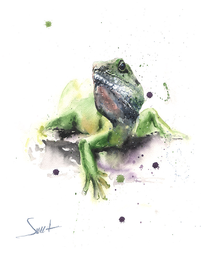 700x891 Lizard Original Watercolor Painting Watercolor Animal Paintings