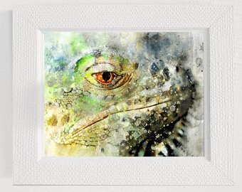 340x270 Lizard Watercolor Etsy