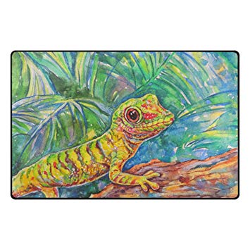 355x355 Top Carpenter Watercolor Lizard Area Rug Pad