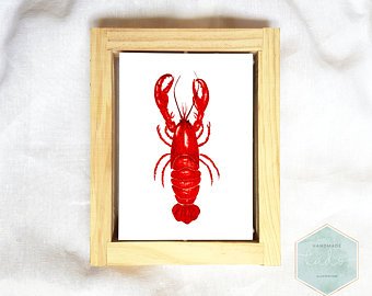 340x270 Lobster Watercolor Etsy