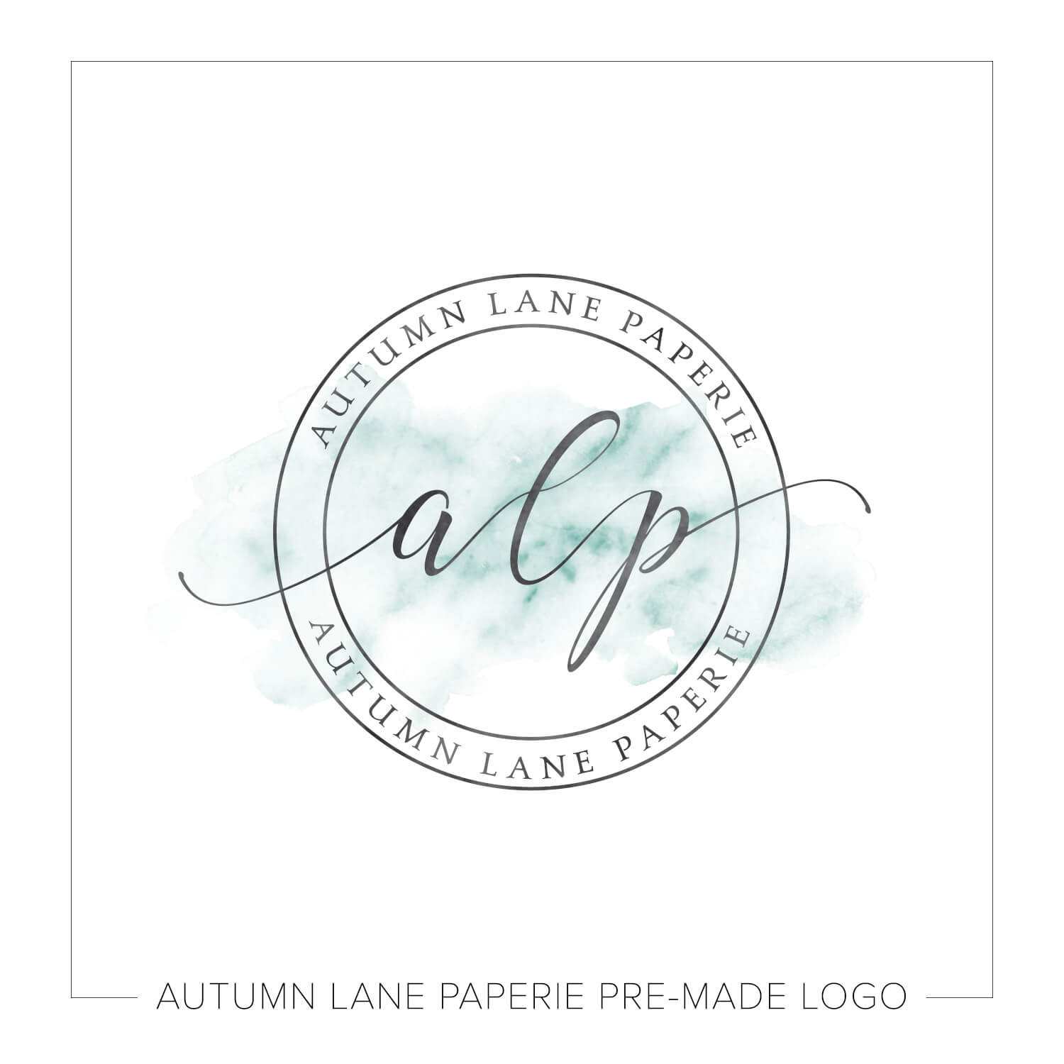 1500x1500 Leaning Initials Soft Watercolor Logo K11 Autumn Lane Paperie