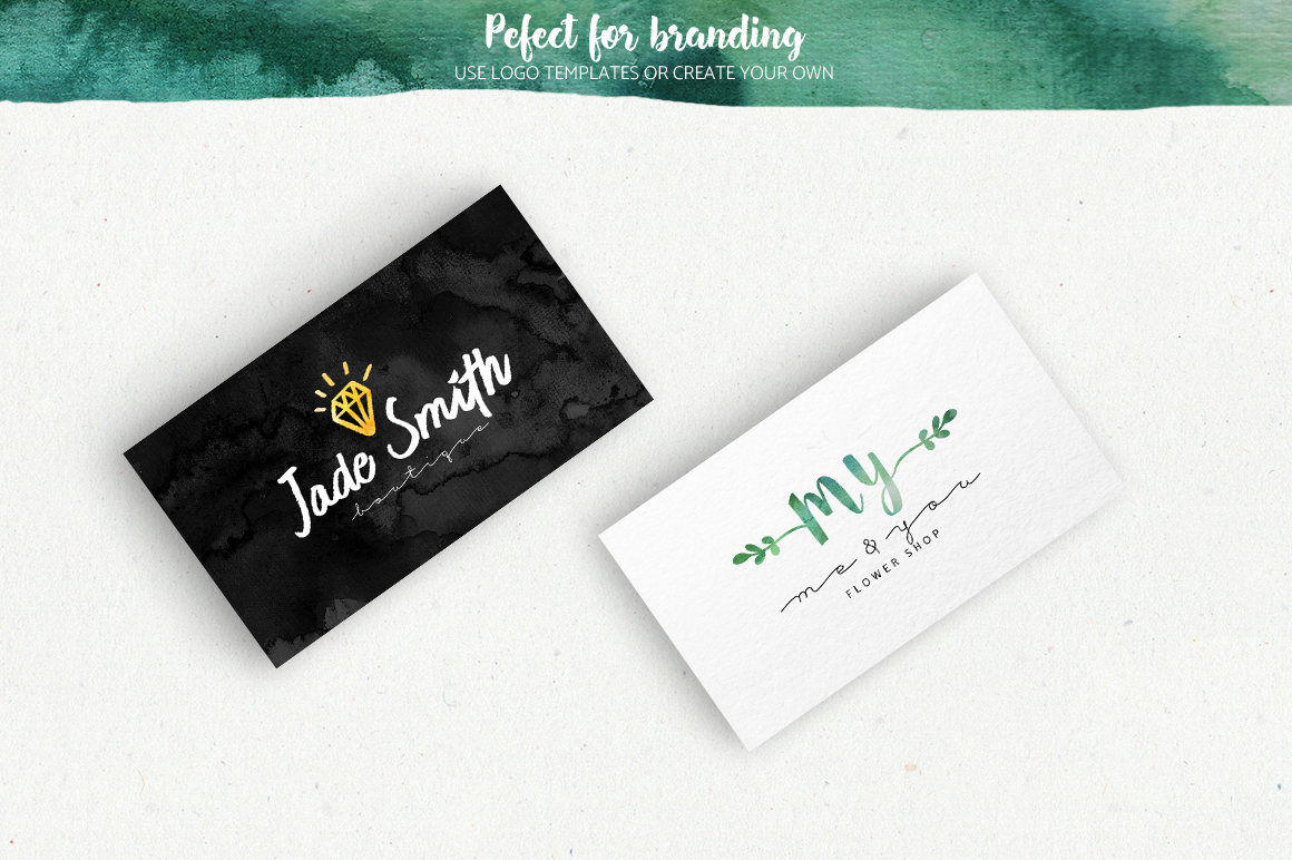 1160x772 Premade Watercolor Logo Creator Kit For Illustrator + Photoshop By