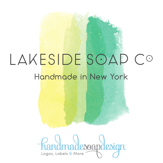 680x680 Clean Modern Watercolor Logo Handmade Soap Design