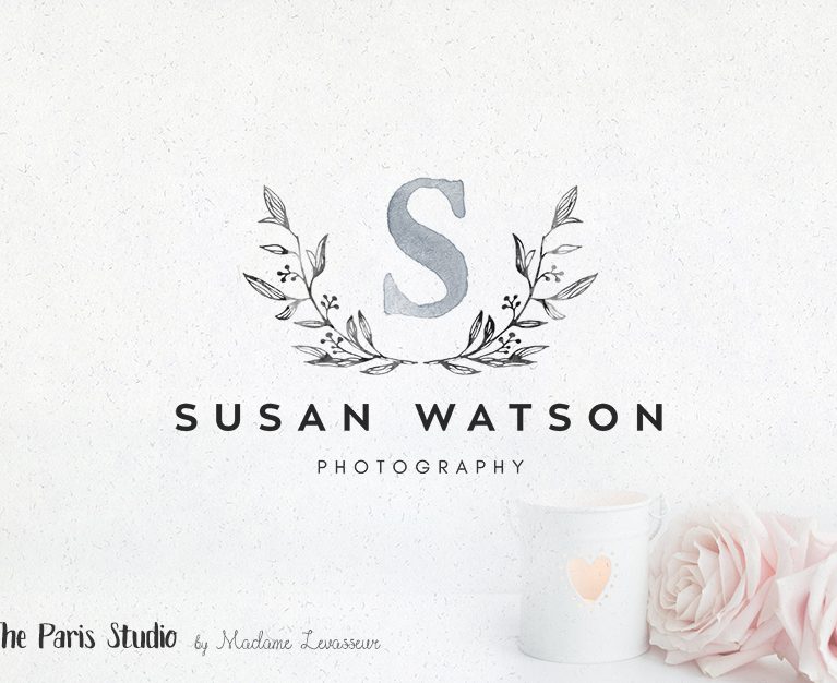 767x626 Watercolor Logo Pre Made Logo Design By The Paris Studio, Madame