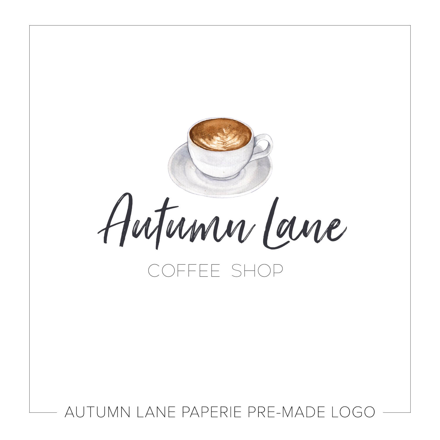 1500x1500 Tiny Coffee Cup Watercolor Logo J82 Autumn Lane Paperie