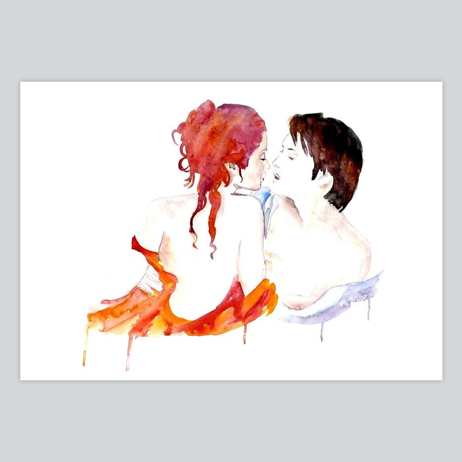 933x933 Watercolor Print Love