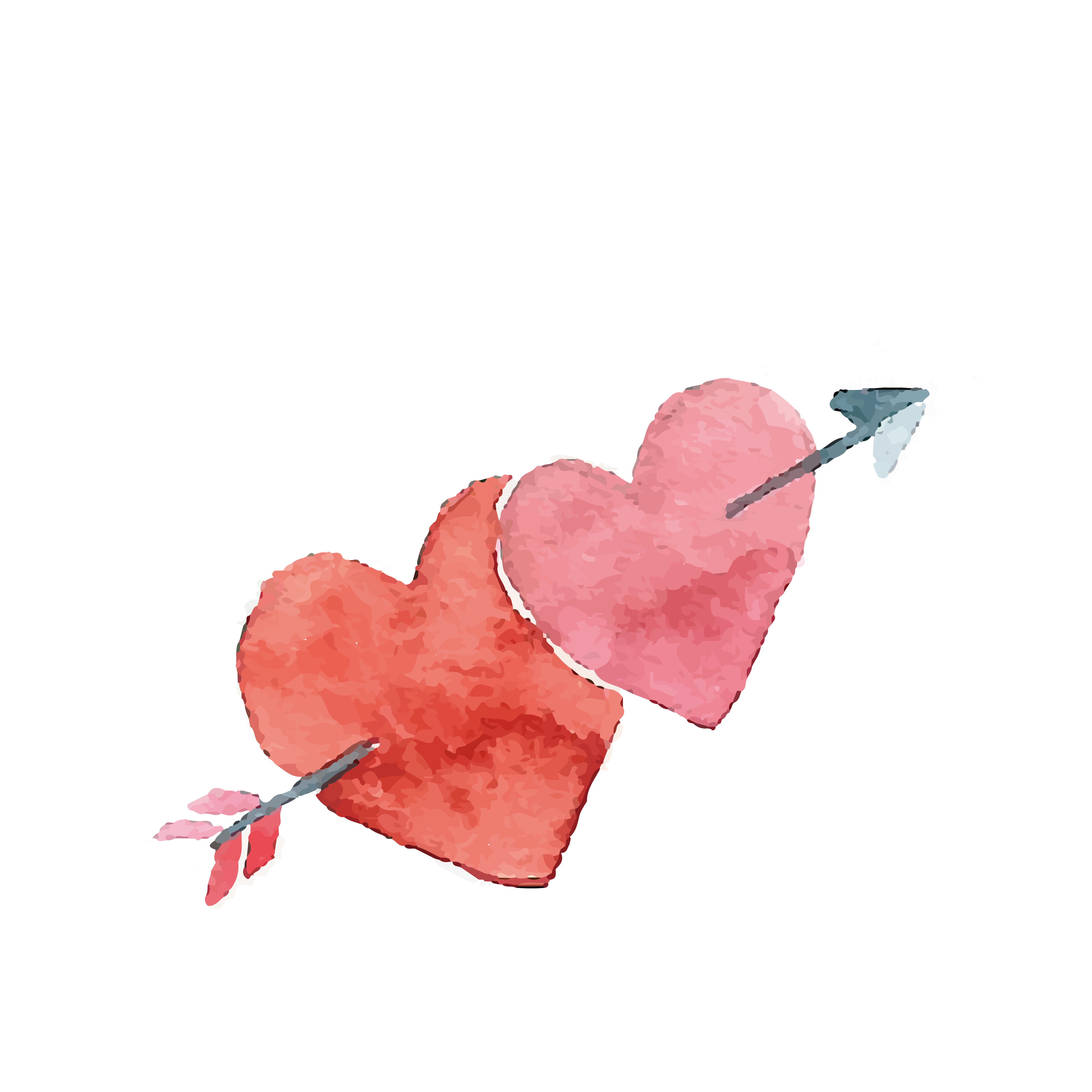 4214x4214 Heart Valentines Day Watercolor Painting