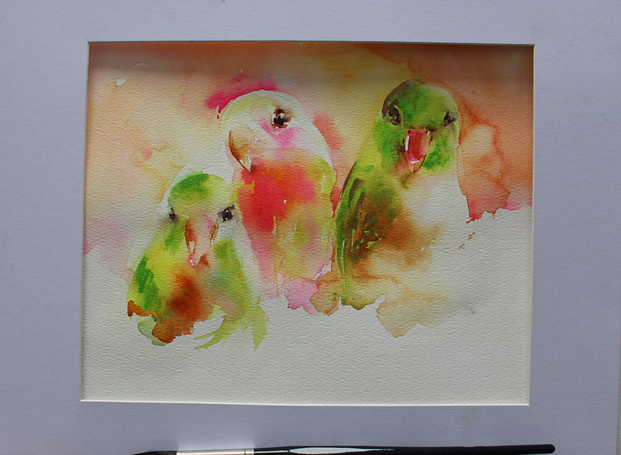 900x659 Painting Pictures Of Love Birds In Watercolor Olga Peregood