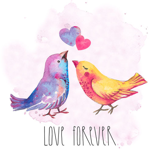 512x512 Watercolor Beautiful Birds By Rajneesh Mishra