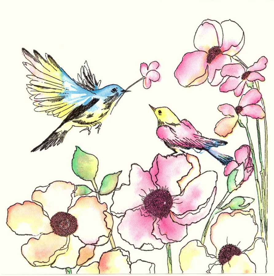 892x900 Decoupage Paper Napkins Of Love Birds In Flower Garden