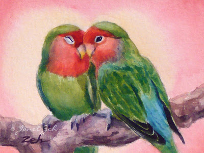 400x300 Janet Zeh Original Art Watercolor And Oil Paintings Love Birds