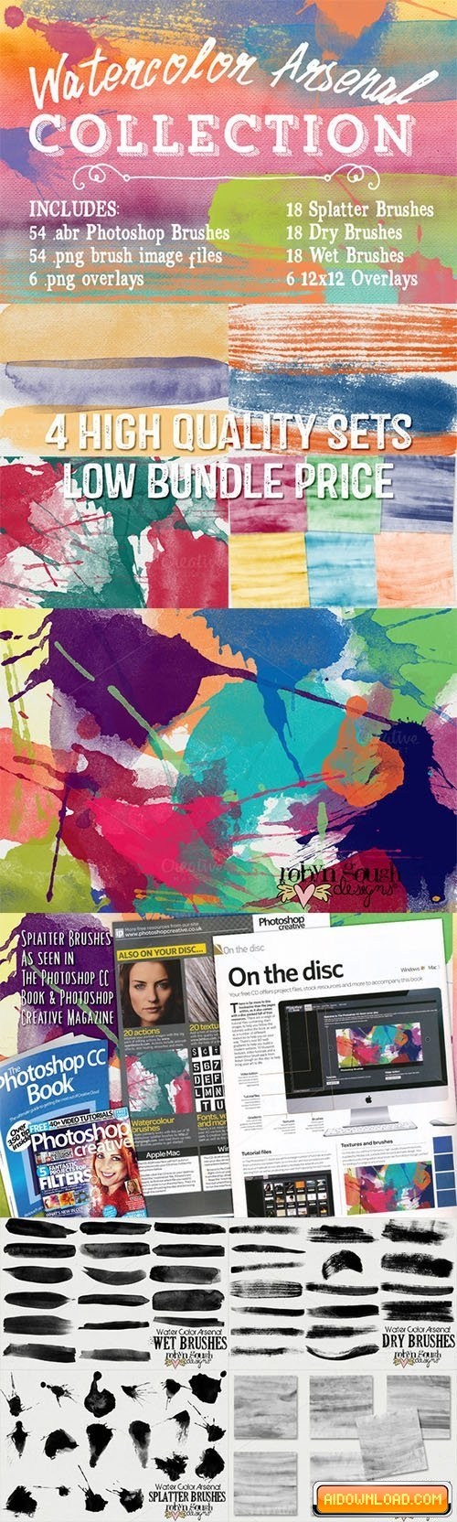 500x1664 Watercolor Arsenal Collection Bundle Free Download Free Graphic