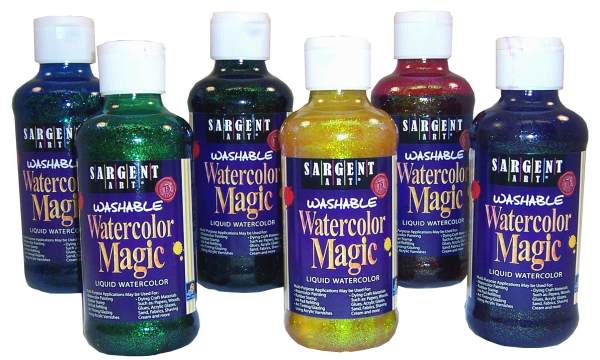 600x360 Watercolor Magic Glitter Paint 6 Color Assortment, Sargent Art