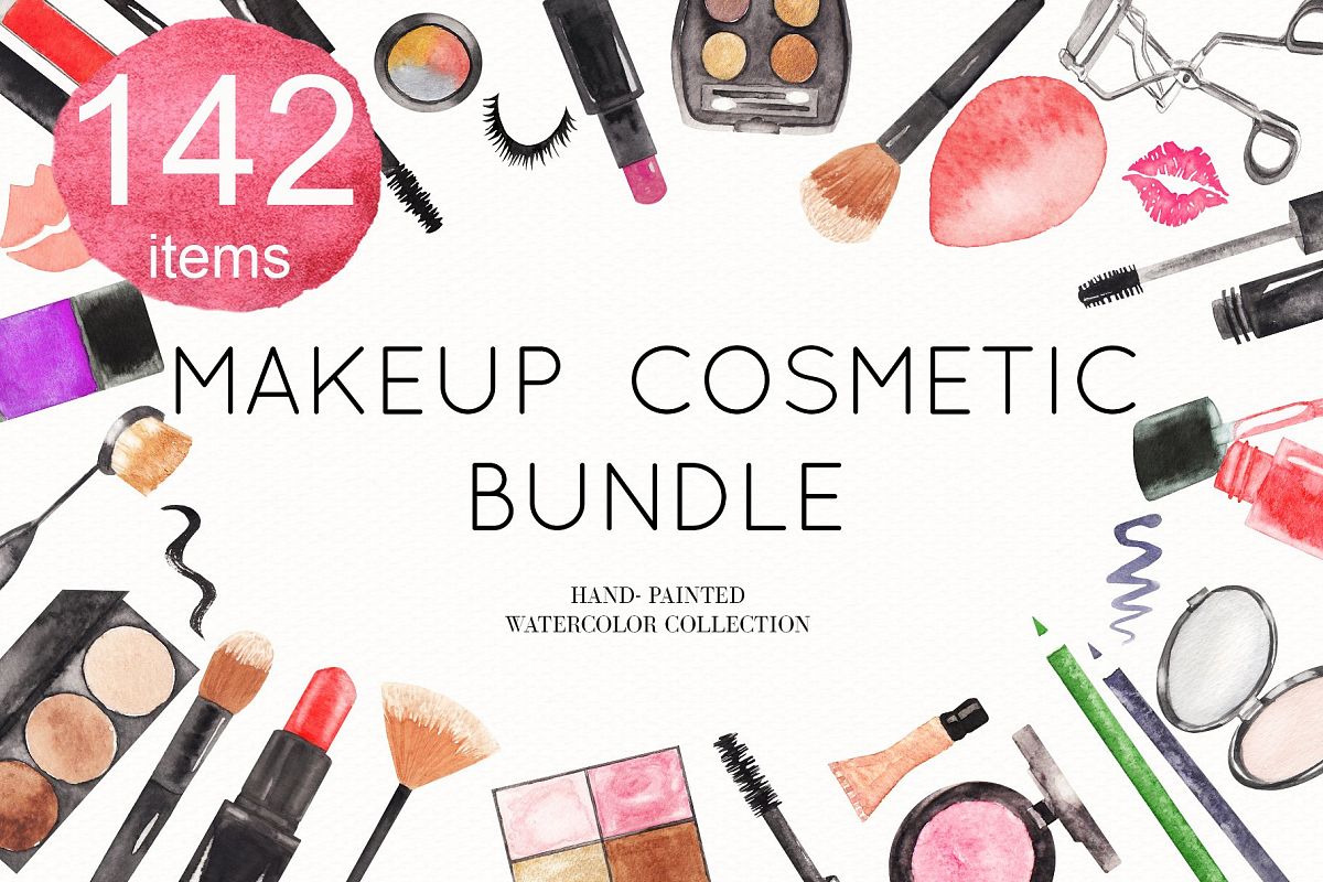 1200x800 Watercolor Makeup Cosmetic Bundle