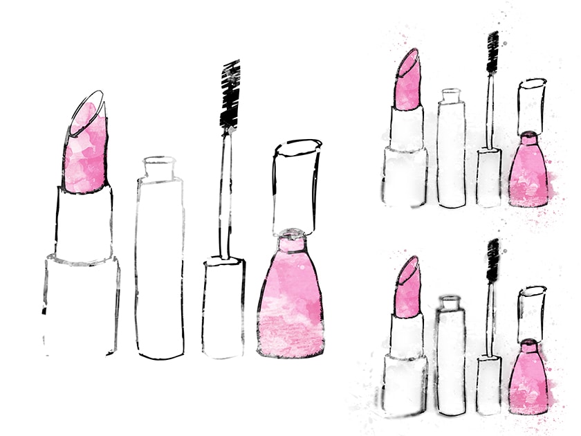 840x630 Free Watercolor Makeup Set